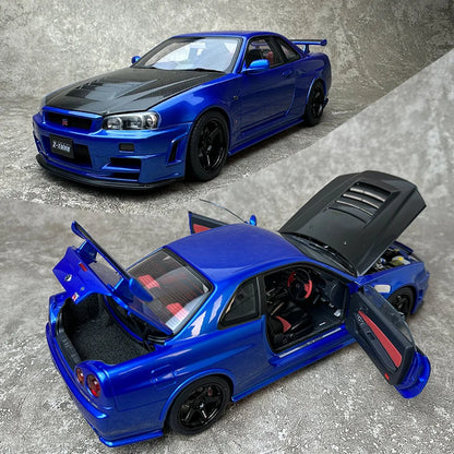 Lookrover AUTOart 1:18 Nissan R34 NISMO GT-R Z-TUNE Sports Car Diecast Model Static Display Gift