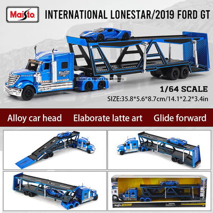 Lookrover Maisto 1:64 1993 International LoneStar 454 Transport Trailer Alloy Simulation Model Collection