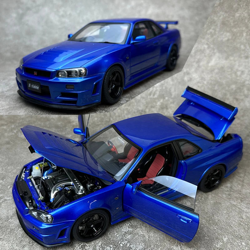 Lookrover AUTOart 1:18 Nissan R34 NISMO GT-R Z-TUNE Sports Car Diecast Model Static Display Gift