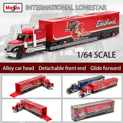 Lookrover Maisto 1:64 1993 International LoneStar 454 Transport Trailer Alloy Simulation Model Collection
