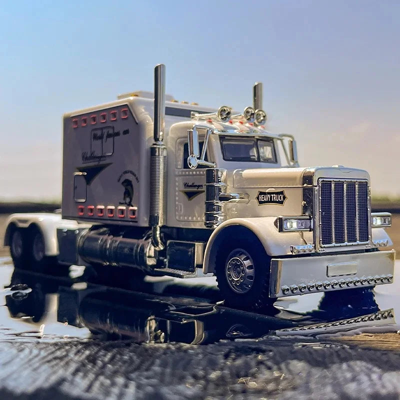 Lookrover Peterbilt 389 1:24 Alloy Truck Diecast Light Sound Open Doors Suspension Collectible Gift