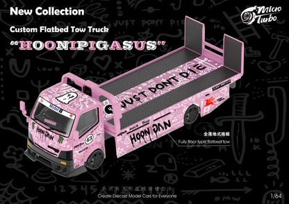 Micro Turbo 1/64 FullDrop Flatbed Modified Trailer Rocket Bunny Conquest Alloy Car Model Simulation Static Display Car Boy Gift