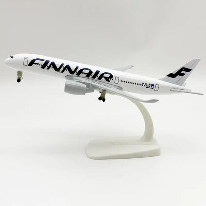 Lookrover Airbus A350 Finnair Airplane Model Alloy Metal 20cm with Wheels Display Kit