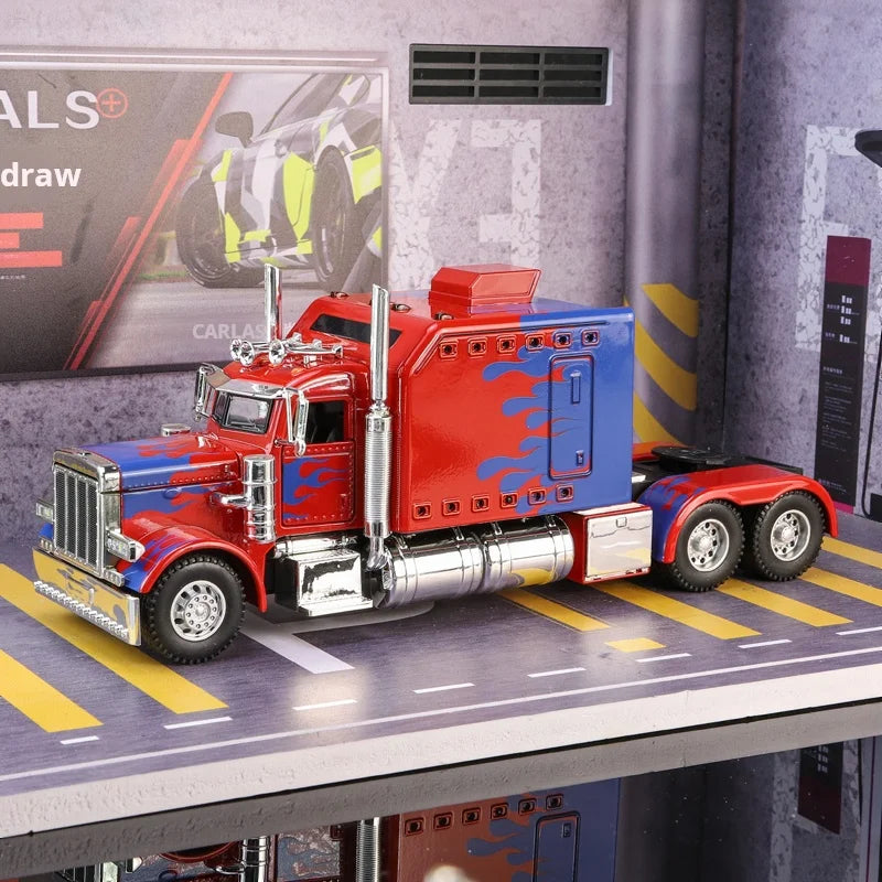 Lookrover Peterbilt 389 1:24 Alloy Truck Diecast Light Sound Open Doors Suspension Collectible Gift