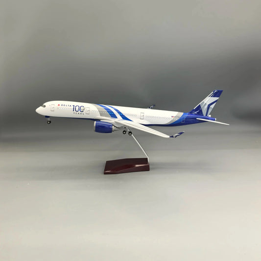 Lookrover Delta A350 Airways Airplane Model 1/142 Scale Resin with Wheels Kids Educational Toy