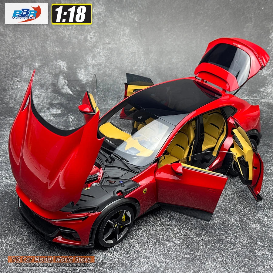 Lookrover BBR 1:18 Ferrari Purosangue Rosso Corsa Panoramic Roof Diecast Model Holiday Gift