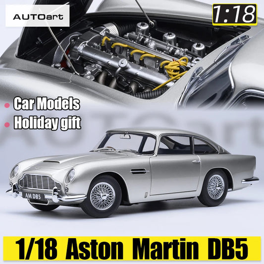Lookrover Autoart 1:18 Aston Martin DB5 Birch Silver Full-Open Doors Diecast Sports Car Model