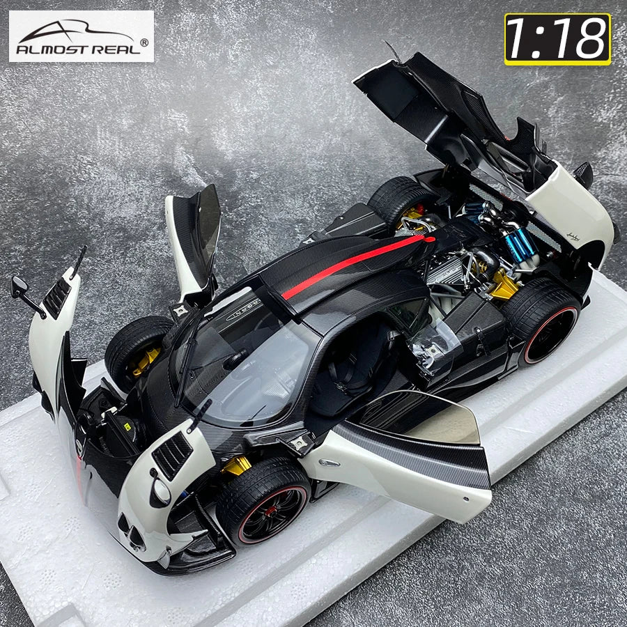 Almost Real AR 1/18 Pagani Zonda Cinque Coupe 2009  Bianco Benny  Metal model car  Give a friend a birthday present