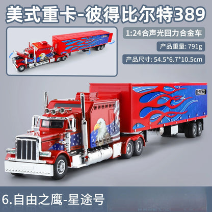Lookrover Peterbilt 389 American Heavy-Duty Truck 1:24 Diecast Metal Simulation Toy Gift