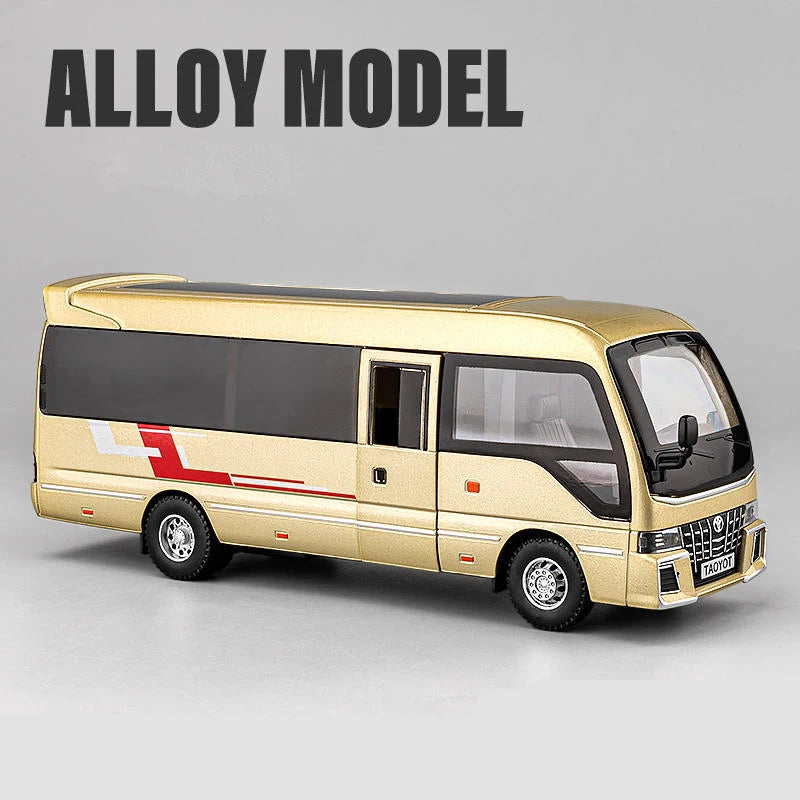 Lookrover Coaster 1:32 Alloy Bus Passenger Coach Diecast Sound Light Simulation Collection Toy Gift