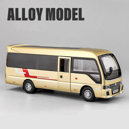 Lookrover Coaster 1:32 Alloy Bus Passenger Coach Diecast Sound Light Simulation Collection Toy Gift