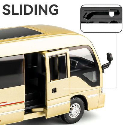 Lookrover Coaster 1:32 Alloy Bus Passenger Coach Diecast Sound Light Simulation Collection Toy Gift