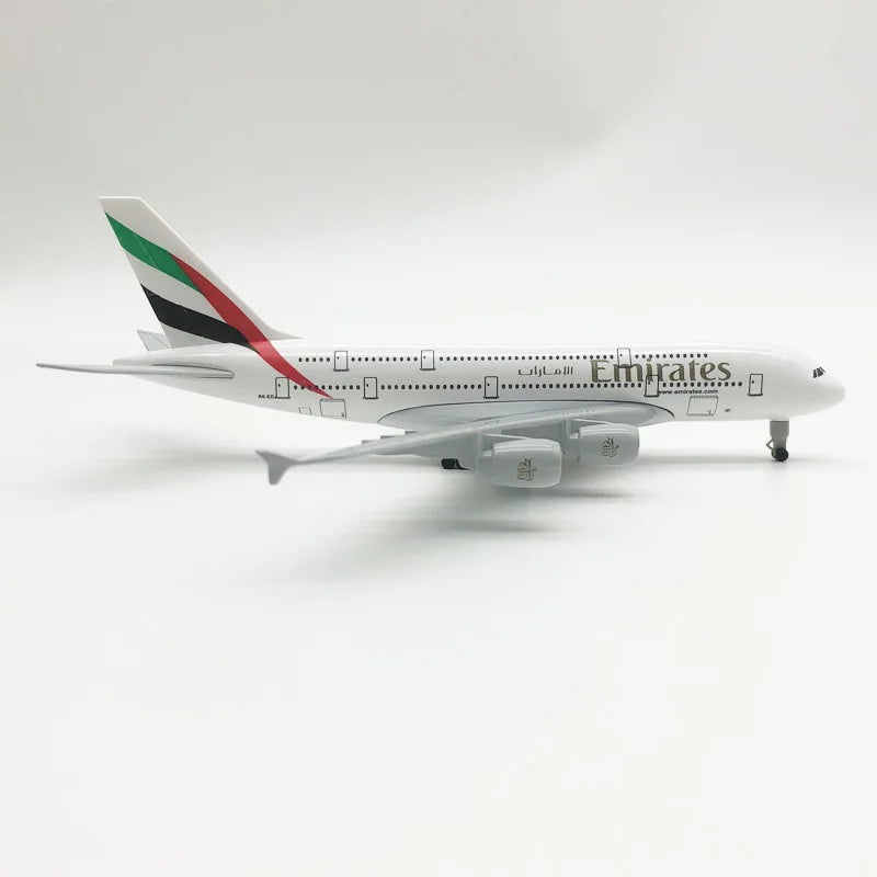 Lookrover Emirates Airbus A380 Alloy Resin Airplane Model 20cm Gift Toy Plane for Children