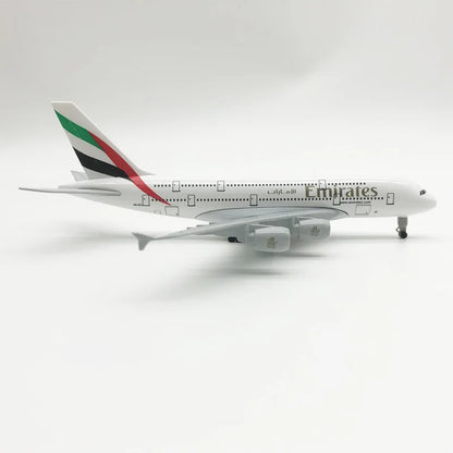 Lookrover Emirates Airbus A380 Alloy Resin Airplane Model 20cm Gift Toy Plane for Children