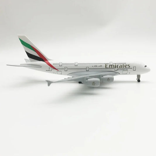 Lookrover Emirates Airbus A380 Alloy Resin Airplane Model 20cm Gift Toy Plane for Children