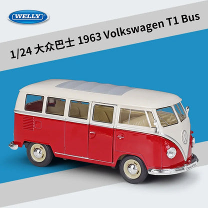 Lookrover WELLY 1:24 Volkswagen T2 Bus 1972 Diecast Alloy Classic Car Model Toy Kid Gift Collection