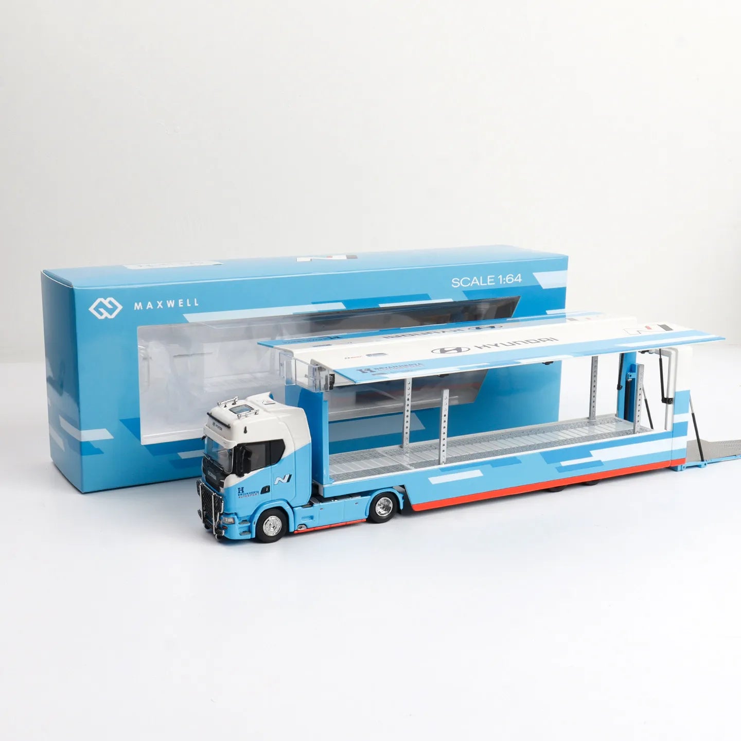 Lookrover Maxwell 1:64 Scania S730 Double Decker Container Hoonicorn Transport Alloy Model Toy
