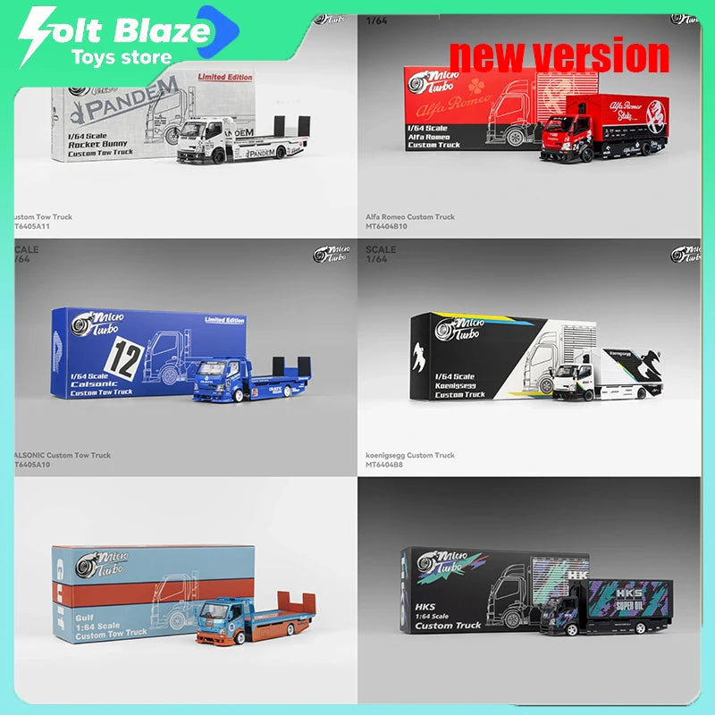 Micro Turbo 1/64 FullDrop Flatbed Modified Trailer Rocket Bunny Conquest Alloy Car Model Simulation Static Display Car Boy Gift
