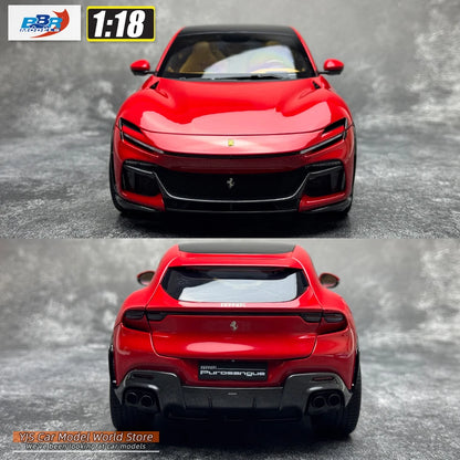 Lookrover BBR 1:18 Ferrari Purosangue Rosso Corsa Panoramic Roof Diecast Model Holiday Gift