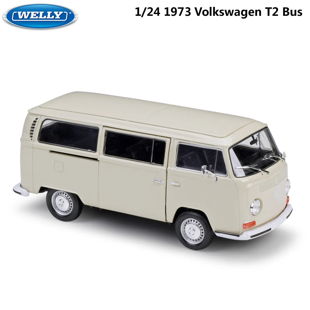 Lookrover WELLY 1:24 Volkswagen T2 Bus 1972 Diecast Alloy Classic Car Model Toy Kid Gift Collection