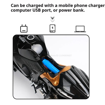 Lookrover Suzuki Hayabusa 1:6 Scale Motorcycle Model Toy Shock Absorption Sprayable Boys Hobby