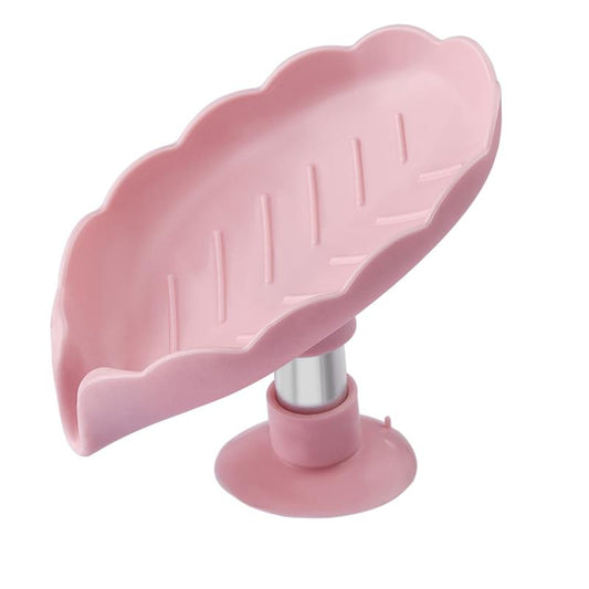 Lookrover Leaf Shape Soap Holder Bathroom Drain Tray ABS – Mint Green / Gray