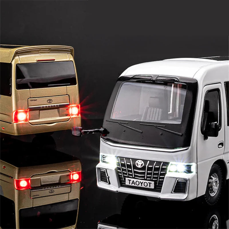 Lookrover Coaster 1:32 Alloy Bus Passenger Coach Diecast Sound Light Simulation Collection Toy Gift