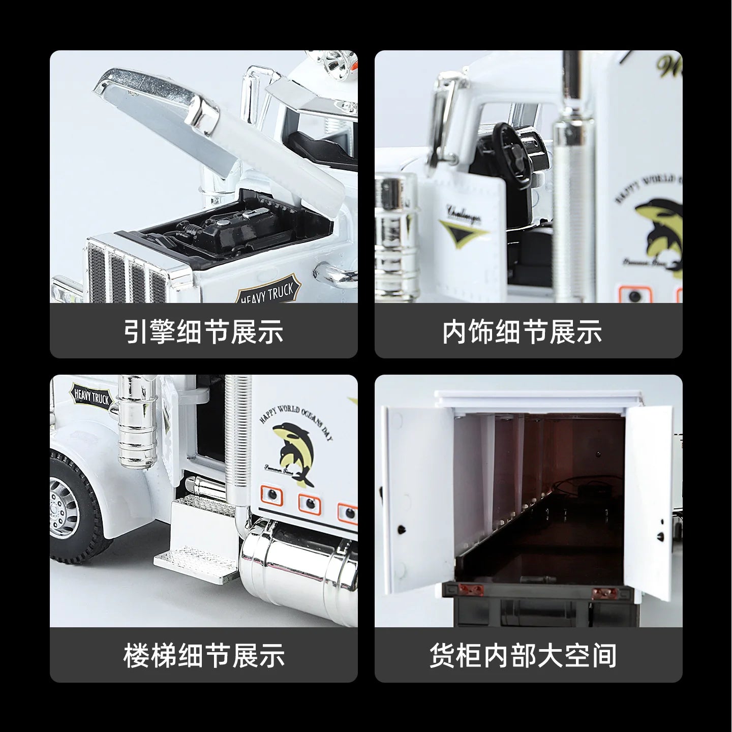 Lookrover Peterbilt 389 American Heavy-Duty Truck 1:24 Alloy Simulation Hobby Collecting Children Gift