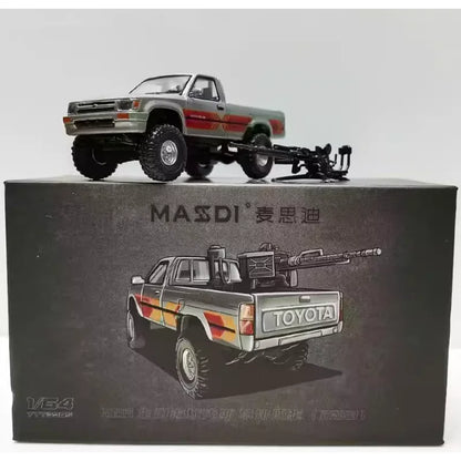 MASSDI 1/64 Scale 1994 HILUX RN80 Battlefield Truck Alloy Simulation Model Ornament Off-Road Vehicle Collectible