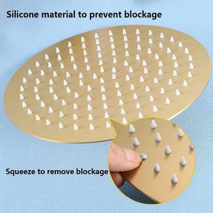 Lookrover Luxury Gold Pressurized Shower Head High-Pressure Rainfall Round