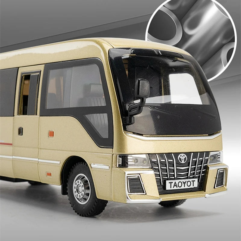 Lookrover Coaster 1:32 Alloy Bus Passenger Coach Diecast Sound Light Simulation Collection Toy Gift