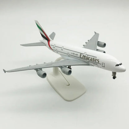Lookrover Emirates Airbus A380 Alloy Resin Airplane Model 20cm Gift Toy Plane for Children