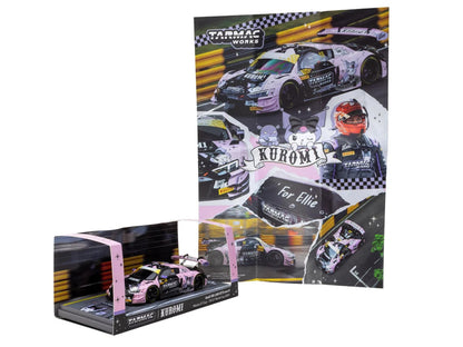 Audi R8 LMS GT3 evo II #10 Adderly Fong "Uno Racing Team - Kuromi" "Macau GT Cup - FIA GT World Cup" (2024) with A4 Poster "Hobby43" Series 1/43 Diecast Model Car by Tarmac Works
