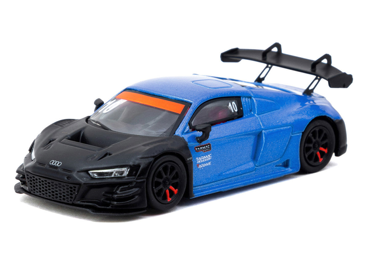 Audi R8 LMS GT3 evo II #10 "Tarmac Works 10th Anniversary" Blue Metallic and Matt Black "Hobby64" Series 1/64 Diecast Model Car by Tarmac Works