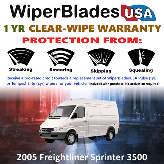 2005 Freightliner Sprinter 3500 Wiper Blades w/1yr Warranty (Set of 2) Wipers