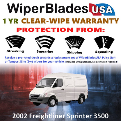 2002 Freightliner Sprinter 3500 Wiper Blades w/1yr Warranty (Set of 2) Wipers