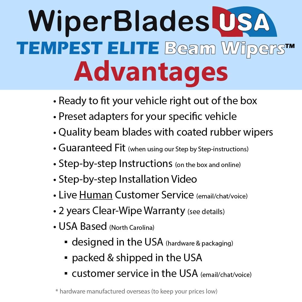 2024 Mazda CX-90 Wiper Blades w/2yr Wear Warranty (Set of 3) w/Rear Beam Wipers