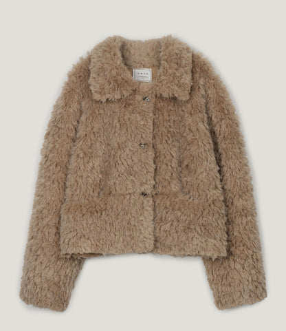 Buard Shearling Collar Fur Jacket