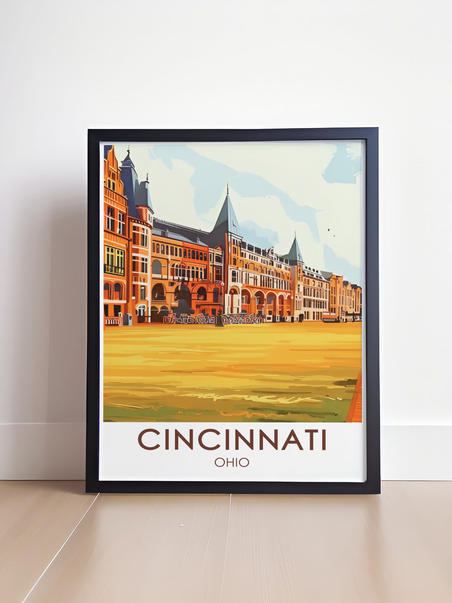 Cincinnati Poster Print -  Cincinnati Music Hall Poster Print - Cincinnati Skyline Travel Print - Cincinnati City Map Canvas Art