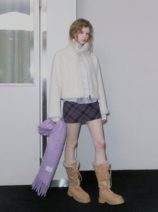 Bear Collar Short Shearling Jumper