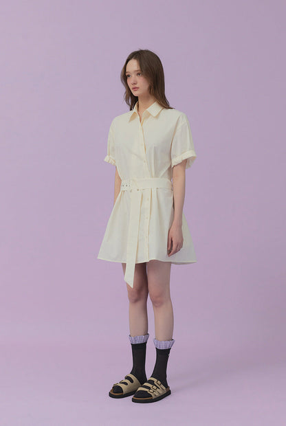 Lovin Roll-Up Shirt Dress (Belt Set)