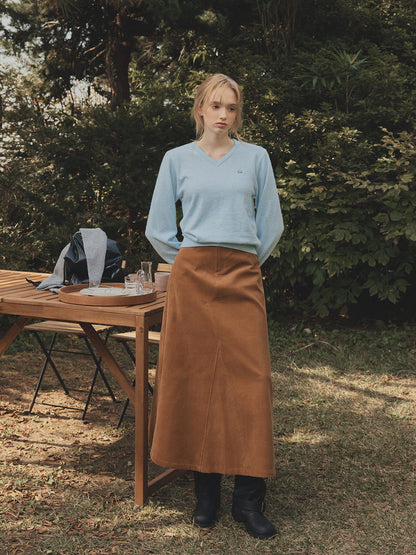 Tudet Corduroy Maxi Long Skirt