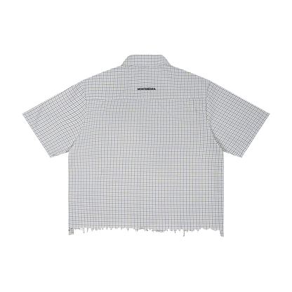 Montenegra Distressed Plaid Boxy Shirt