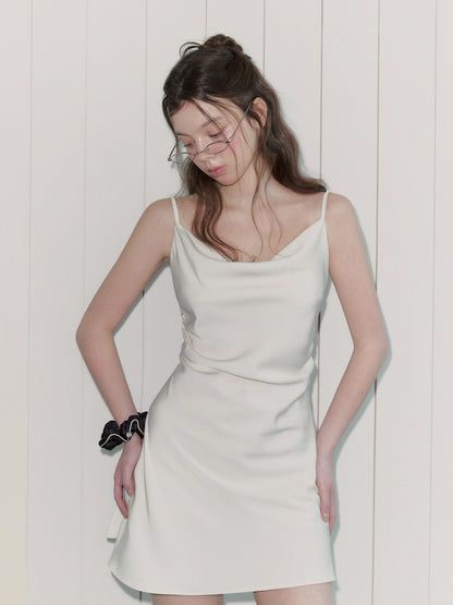 Rubel Satin Shirred Sleeveless Mini Dress