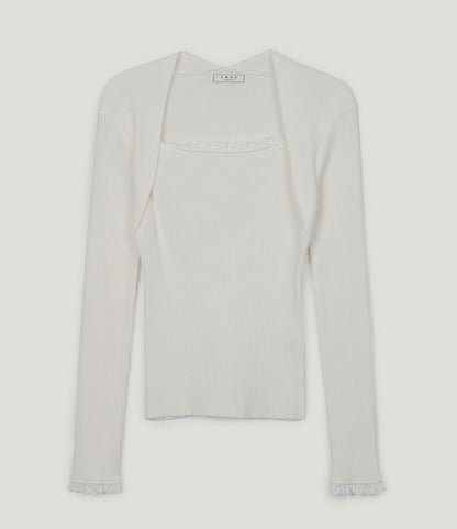 Delvin Lace Bolero Long Sleeve Knit