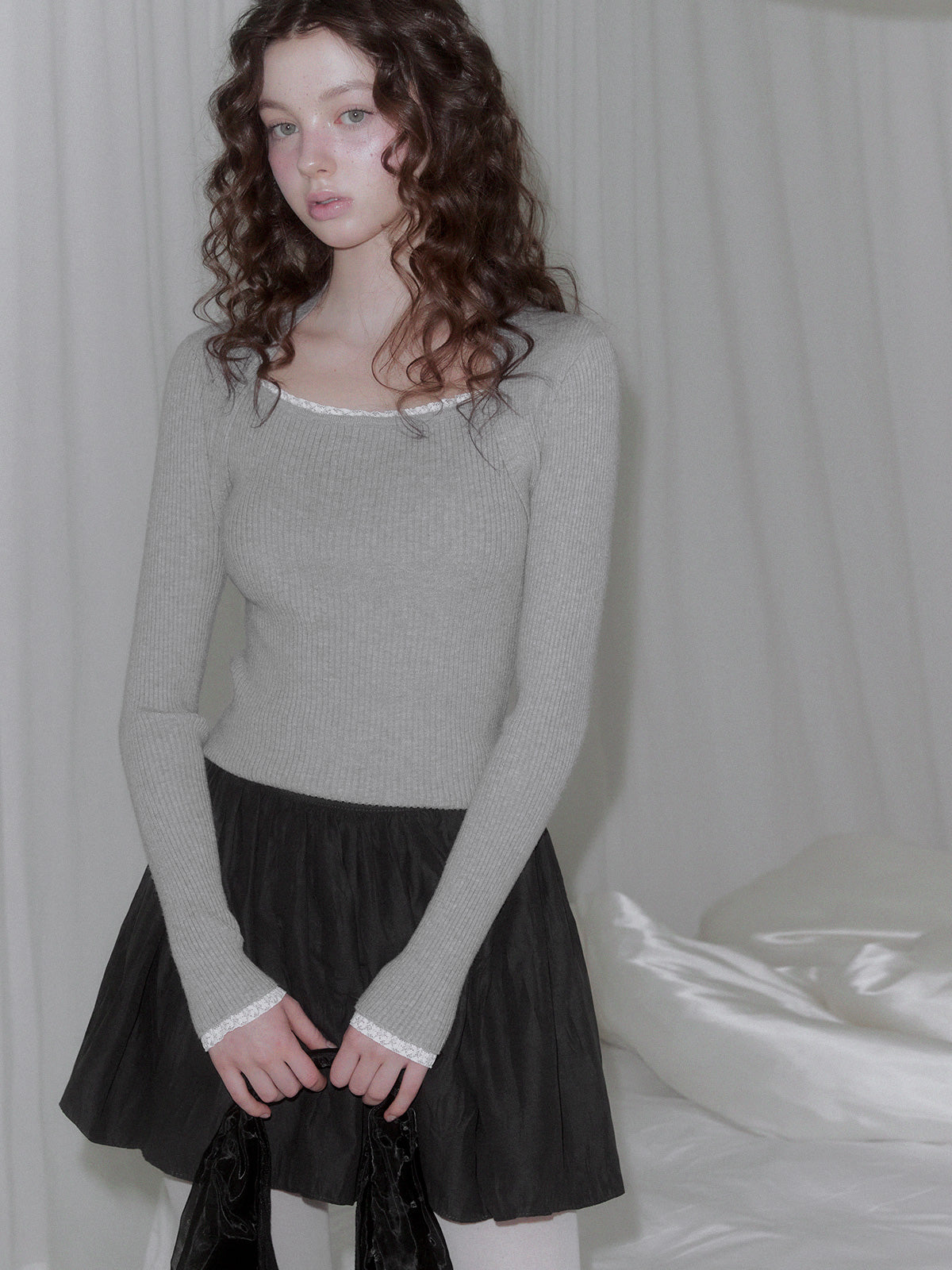 Delvin Lace Bolero Long Sleeve Knit
