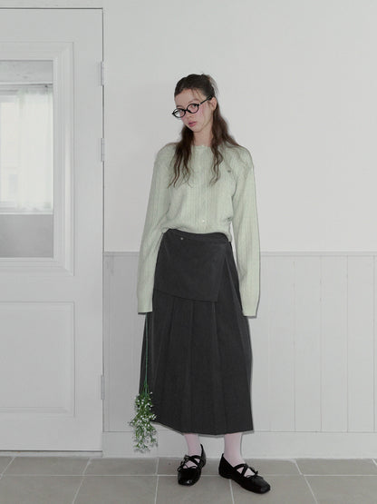 Mio Layered Pleated Long Skirt