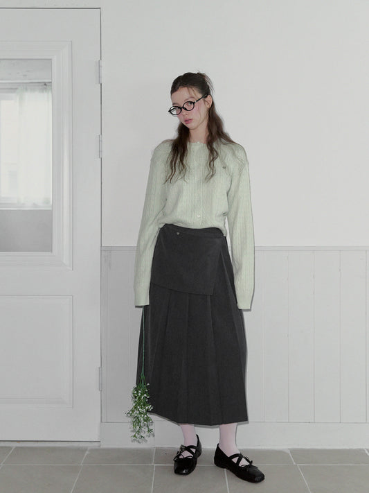 Mio Layered Pleated Long Skirt