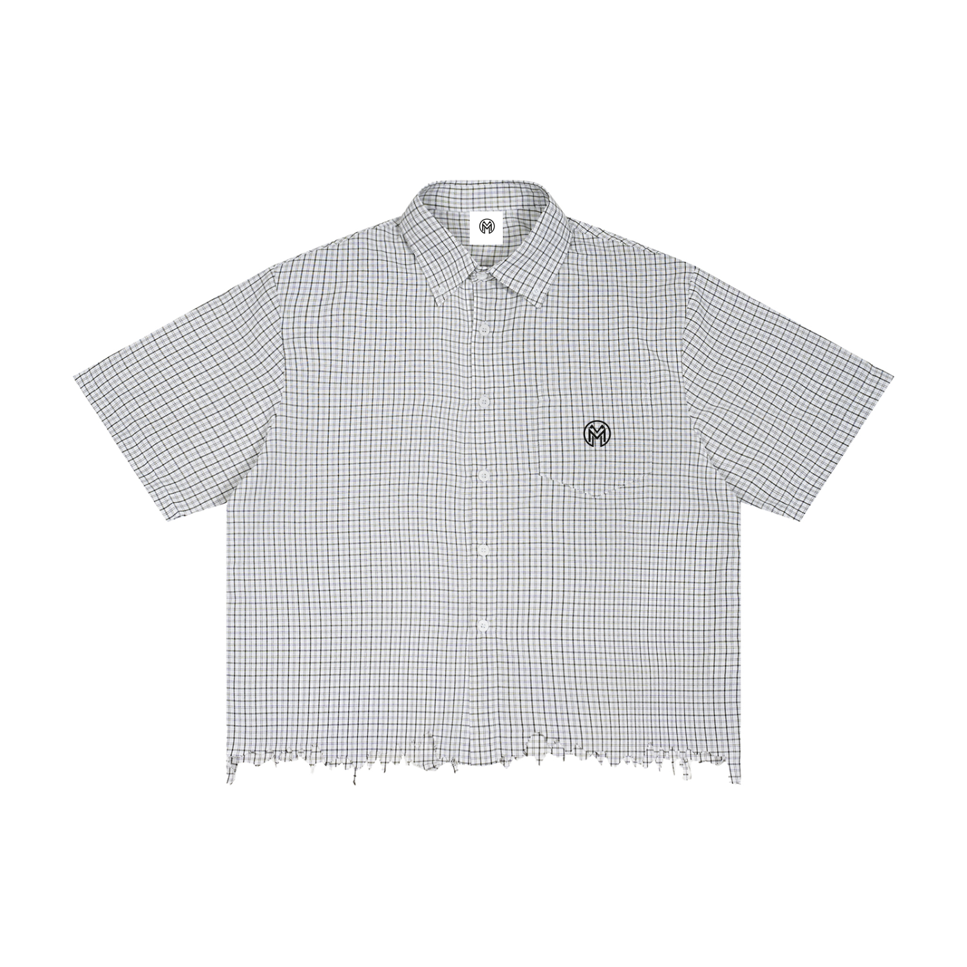 Montenegra Distressed Plaid Boxy Shirt