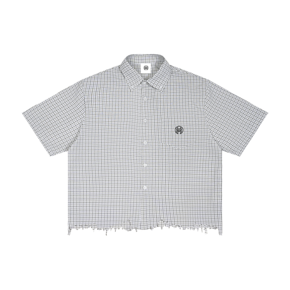 Montenegra Distressed Plaid Boxy Shirt
